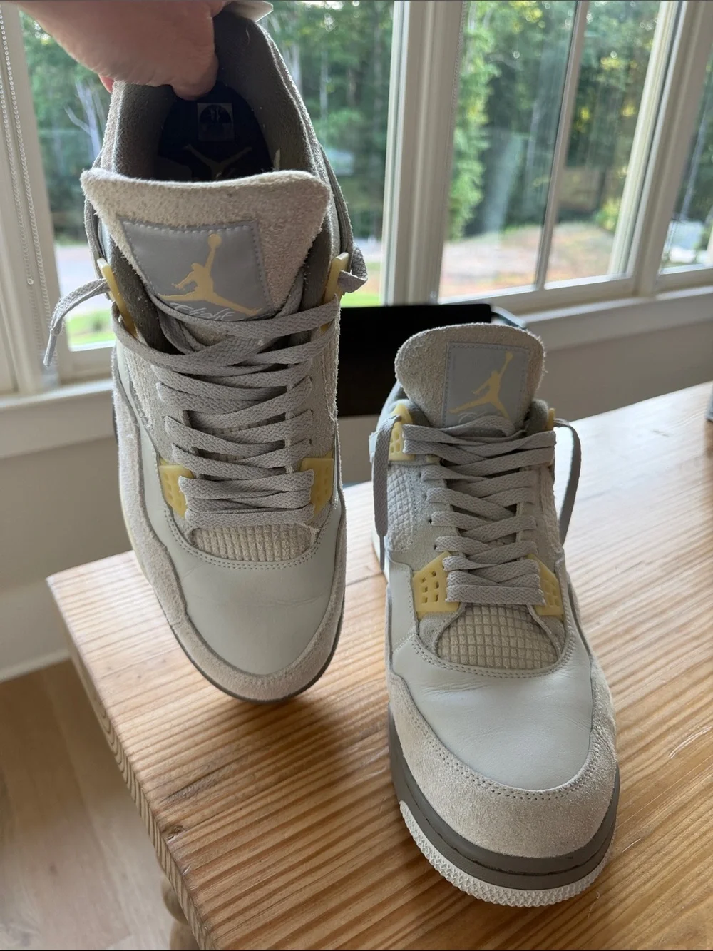 Jordan Retro Low-Top Sneakers in Grey with Cream Accents
